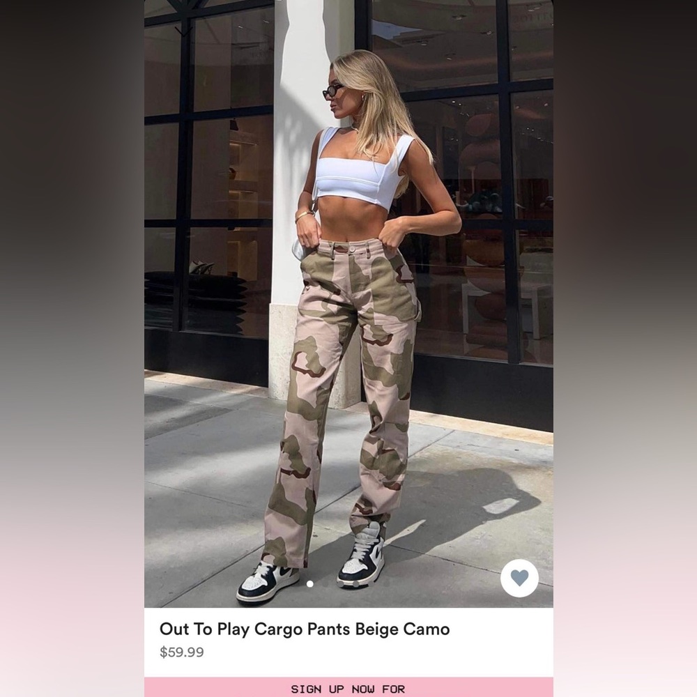 white fox cargo pants